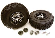 2.2x1.75-in. High Mass Wheel, Tires & 14mm Offset Hubs for 1/10 Crawler OD=128mm