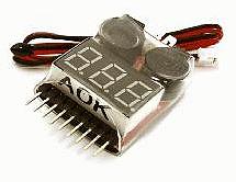 AOK 5in1 1-8S LiPo Voltage & Temperature Checker + Warning Buzzer