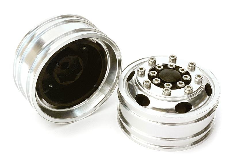 Billet Machined Alloy T6 Front Wheel Set for Tamiya 1/14 Scale Tractor Trucks 