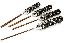 Precision Tool Flat Head (4) Driver Set with Shank OD (3.0 4.0 5.0 5.8mm)
