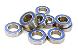 Low Friction Blue Rubber Sealed Ball Bearings (10) 10x19x5mm for RC Vehicles
