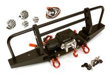 Realistic Front Alloy Bumper w/ Winch & LED for Traxxas TRX-4 w/ 43mm Mount
