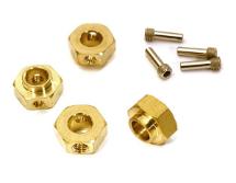 12mm Hex Wheel (4) Hub Brass 5mm Thick for Traxxas TRX-4 Scale & Trail Crawler
