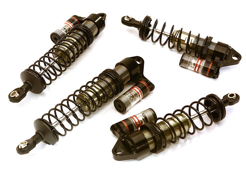 Machined Piggyback Shock Set (4) for Traxxas 1/10 Stampede 4X4 & Rustler  4X4 for R/C or RC - Team Integy