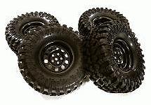 Metal Alloy 2.2 Size Wheel & Tire Set (4) for 1/10 Off-Road O.D. 128mm
