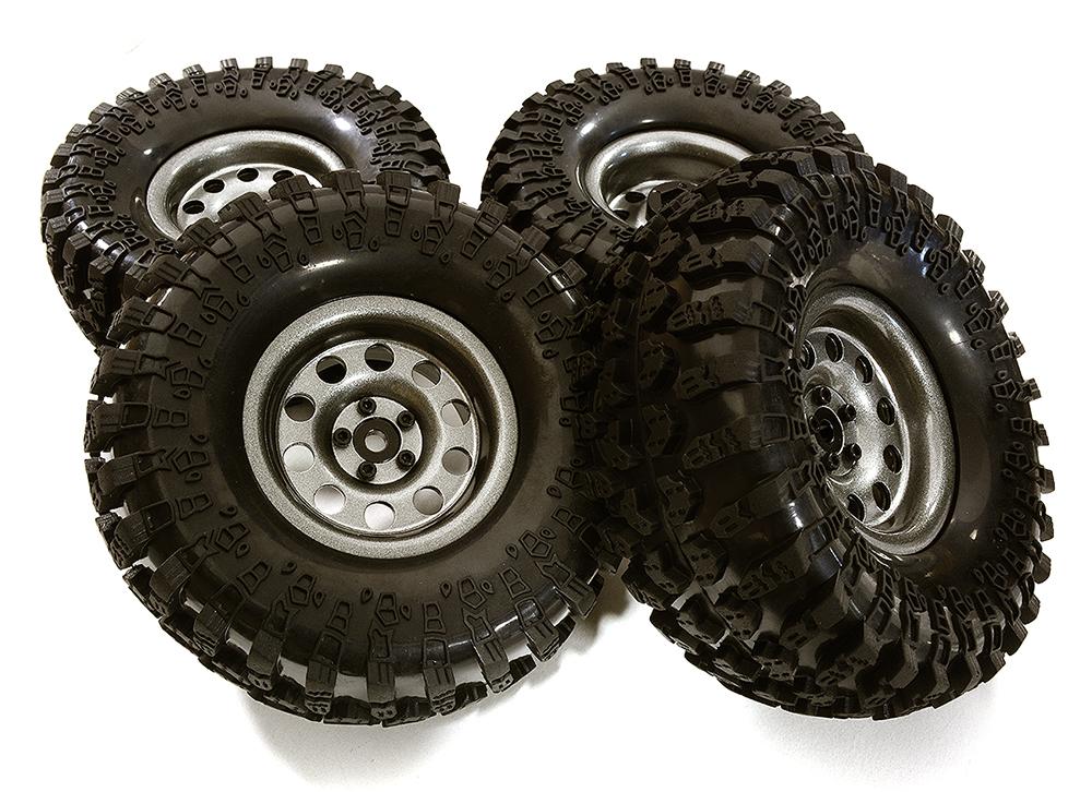 Metal Alloy 2.2 Size Wheel  Tire Set (4) for 1/10 Off-Road 128mm for  R/C or RC Team Integy