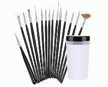 15pcs Assorted Model Paint Brush Set with Wash Container
