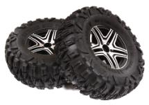2.2x1.75-in. Alloy Wheels & Tires(2) for TRX-4, SCX10 II & III Crawlers OD=122mm