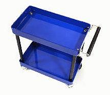 Realistic Scale Model 2-Tier Rolling Metal Storage Organizer Cart for RC