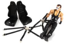 Realistic 1/10 Scale Seats, Seatbelts & Figure 168mm Tall for Off-Road Crawler