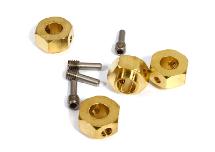 12mm Hex Wheel (4) Hub Brass 8mm Thick for Traxxas TRX-4 Scale & Trail Crawler