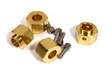 12mm Hex Wheel (4) Hub Brass 10mm Thick for Traxxas TRX-4 Scale & Trail Crawler