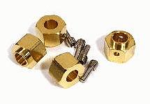 12mm Hex Wheel (4) Hub Brass 10mm Thick for Traxxas TRX-4 Scale & Trail Crawler