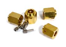 12mm Hex Wheel (4) Hub Brass 14mm Thick for Traxxas TRX-4 Scale & Trail Crawler