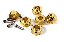 12mm Hex Wheel (6) Hub Brass 8mm Thick for Traxxas TRX-6 Scale & Trail Crawler