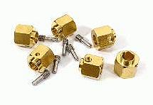 12mm Hex Wheel (6) Hub Brass 12mm Thick for Traxxas TRX-6 Scale & Trail Crawler