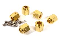 12mm Hex Wheel (6) Hub Brass 13mm Thick for Traxxas TRX-6 Scale & Trail Crawler