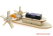 Wooden DIY Education Battery Powered Toy Paddle Steamer Boat Model