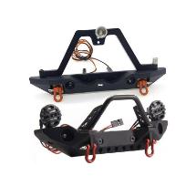 Realistic 1/10 Front & Rear Bumper w/ LED Lights for Traxxas TRX-4 & SCX-10
