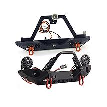 Realistic 1/10 Front & Rear Bumper w/ LED Lights for Traxxas TRX-4 & SCX-10