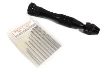 Precision Hand Drill Tool w/ Drill Bits (0.8-3mm) for Model Building