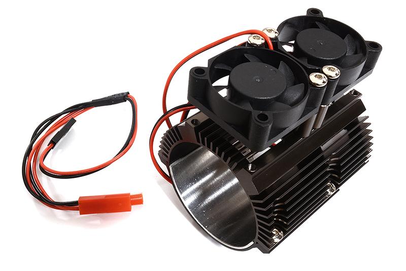 Motor Heatsink+Twin Cooling Fan for Traxxas Summit & E-Revo (Motor: 41-43mm  OD) for R/C or RC - Team Integy