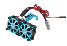 Alloy Mount + Thermo Controlled Twin Cooling Fan for Motor 36mm O.D.