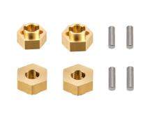 Alloy Machined Brass Wheel Hex Adapters 3mm Thick for Axial 1/24 SCX24 Crawler