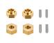 Alloy Machined Brass Wheel Hex Adapters 3mm Thick for Axial 1/24 SCX24 Crawler