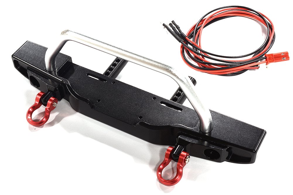 Realistic Front Bumper w/ LED & Power Winch for Axial SCX10 III Scale Crawler 