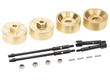 Brass 19g Each Wheel Spacers 11mm Thick w/ Extended Axles for Axial 1/24 SCX24