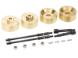 Brass 19g Each Wheel Spacers 11mm Thick w/ Extended Axles for Axial 1/24 SCX24