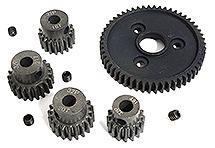 Steel 32 Pitch 54T Spur+16+18+20+21T Pinion Set w/5mm for Most Traxxas 1/10 4X4