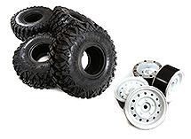 Realistic 1.9 Wheel & Tire (4) for Scale Crawler (O.D.=122mm)