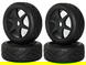 Rubber Tires, Wheels & Inserts TK02 Style w/ 17mm Hex for 1/8 Buggy Size 4pcs.
