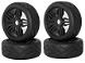 Rubber Tires, Wheels & Inserts TK01 Style w/ 17mm Hex for 1/8 Buggy Size 4pcs.