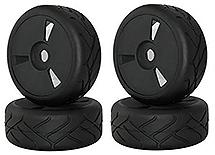 Rubber Tires, Wheels & Inserts TK04 Style w/ 17mm Hex for 1/8 Buggy Size 4pcs.