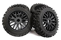Rubber Tires, Wheels & Inserts TK06 Style w/ 17mm Hex for 1/8 Buggy Size 4pcs.