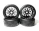 Rubber Tires, Wheels & Inserts TK12 Style w/ 17mm Hex for 1/8 Buggy Size 4pcs.