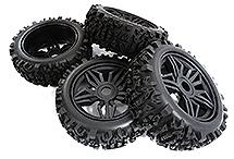 Tires, Wheels & Inserts TK19 Style w/ 17mm Hex for 1/8 Size 4pcs OD=122mm
