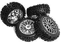 Tires, Wheels & Inserts TK36 Style w/ 17mm Hex for 1/8 Buggy Size 4pcs OD=120mm