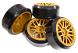 14 Spoke Complete Wheel & Tire Set (4) for Drift Racing (O.D.=62mm)