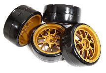 7Y Spoke Complete Wheel & Tire Set (4) for Drift Racing (O.D.=62mm)