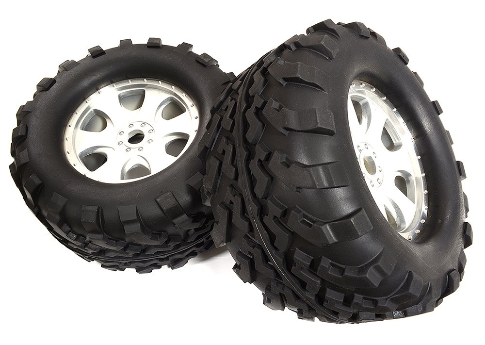 Tires, Wheels & Inserts TK57 w/17mm Hex for 1/8 Monster Truck Size 