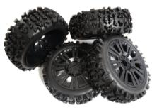 Tires, Wheels & Inserts TK60 Style w/ 17mm Hex for 1/8 Buggy Size 4pcs OD=122mm