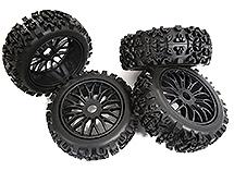 Tires, Wheels & Inserts TK61 Style w/ 17mm Hex for 1/8 Buggy Size 4pcs OD=122mm