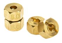 12mm Hex Wheel (4) Hub Brass 8mm Thick for Axial SCX-10, Wraith & CC01 Crawler