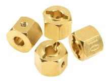 12mm Hex Wheel (4) Hub Brass 10mm Thick for Axial SCX-10, Wraith & CC01 Crawler