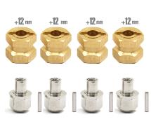 12mm Hex Wheel (4) Hub Brass 12mm Thick for Axial SCX-10, D90 & D110 Crawler