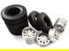 Front & Rear Alloy Wheel + Tire (4) Set for Tamiya 1/14 1838 1850 Truck